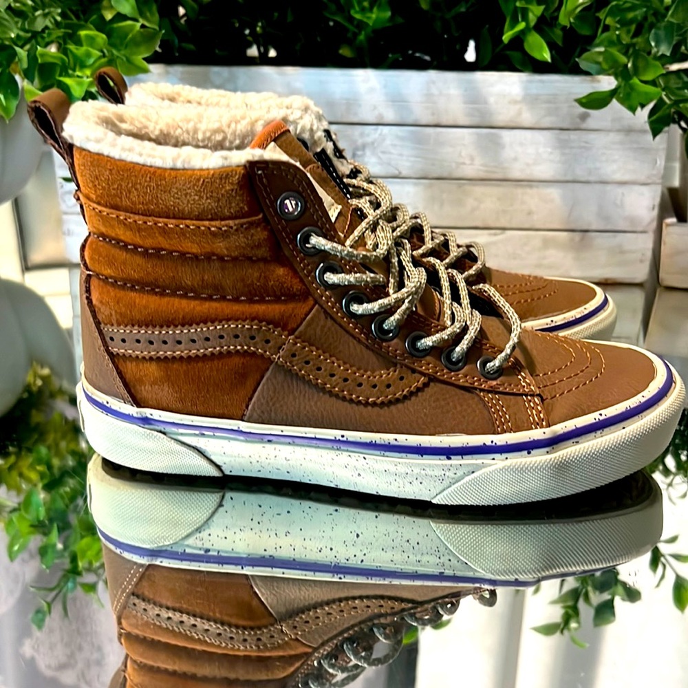 Vans brown with fur inside